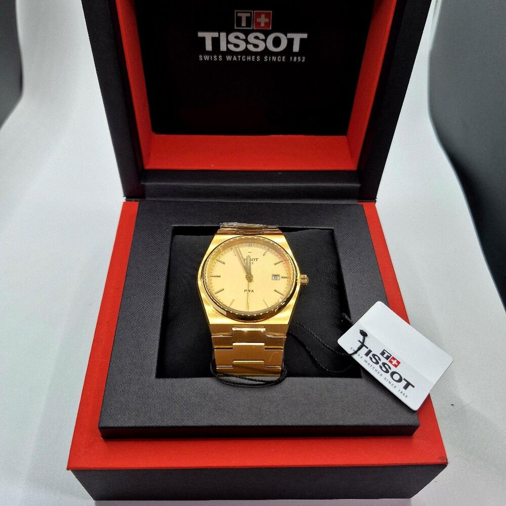 Tissot PRX 40mm Swiss-Made Quartz Watch - NIBT - GOLD Dial - T137.410.11.051.00